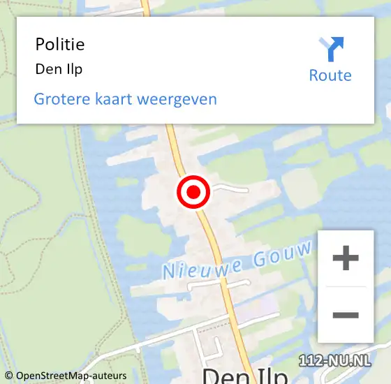 Locatie op kaart van de 112 melding: Politie Den Ilp op 3 juli 2016 01:05