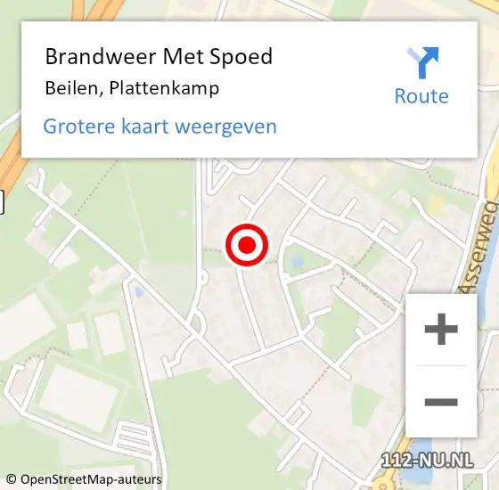 Locatie op kaart van de 112 melding: Brandweer Met Spoed Naar Beilen, Plattenkamp op 3 juli 2016 02:21