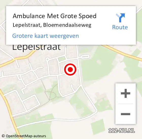 Locatie op kaart van de 112 melding: Ambulance Met Grote Spoed Naar Lepelstraat, Bloemendaalseweg op 3 juli 2016 04:57