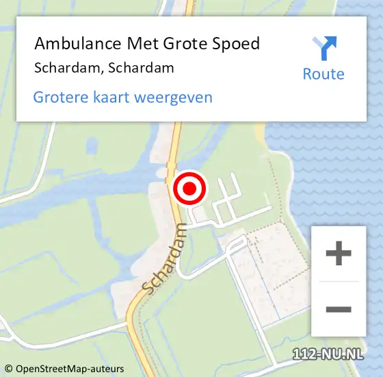 Locatie op kaart van de 112 melding: Ambulance Met Grote Spoed Naar Schardam, Schardam op 3 juli 2016 07:27