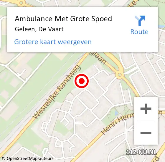 Locatie op kaart van de 112 melding: Ambulance Met Grote Spoed Naar Geleen, De Vaart op 20 december 2013 04:50