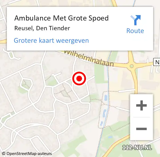 Locatie op kaart van de 112 melding: Ambulance Met Grote Spoed Naar Reusel, Den Tiender op 3 juli 2016 10:04