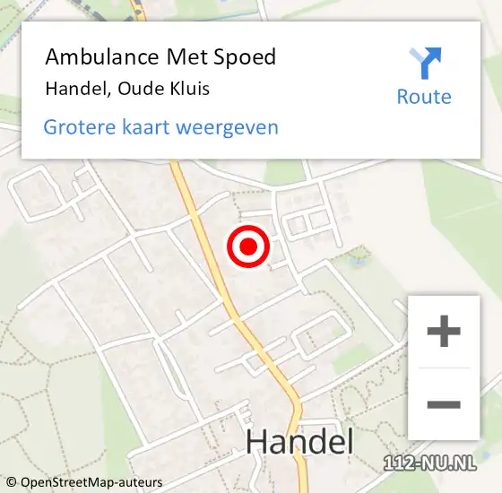 Locatie op kaart van de 112 melding: Ambulance Met Spoed Naar Handel, Oude Kluis op 3 juli 2016 10:14