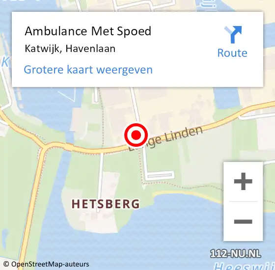 Locatie op kaart van de 112 melding: Ambulance Met Spoed Naar Katwijk, Havenlaan op 3 juli 2016 11:22