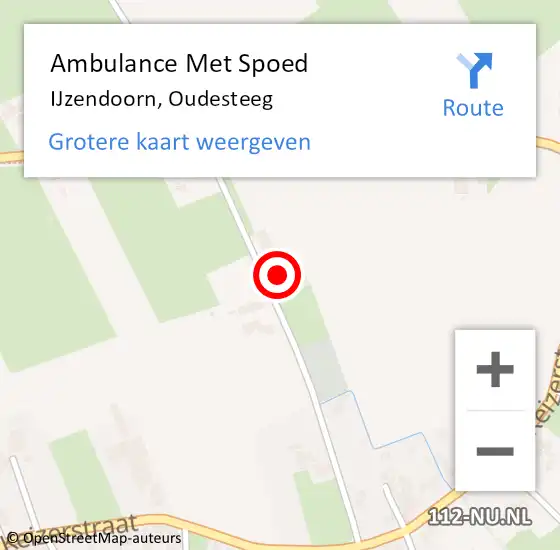 Locatie op kaart van de 112 melding: Ambulance Met Spoed Naar IJzendoorn, Oudesteeg op 3 juli 2016 11:32