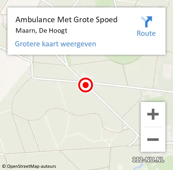 Locatie op kaart van de 112 melding: Ambulance Met Grote Spoed Naar Maarn, De Hoogt op 3 juli 2016 11:32