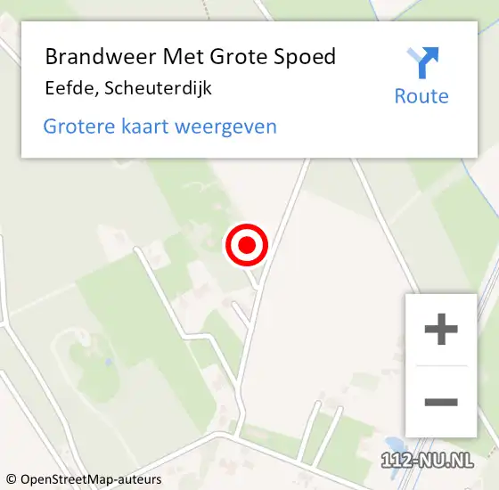 Locatie op kaart van de 112 melding: Brandweer Met Grote Spoed Naar Eefde, Scheuterdijk op 3 juli 2016 14:38