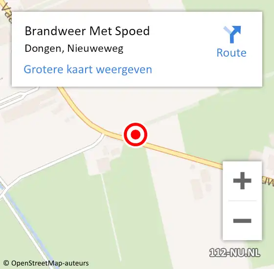 Locatie op kaart van de 112 melding: Brandweer Met Spoed Naar Dongen, Nieuweweg op 3 juli 2016 17:02