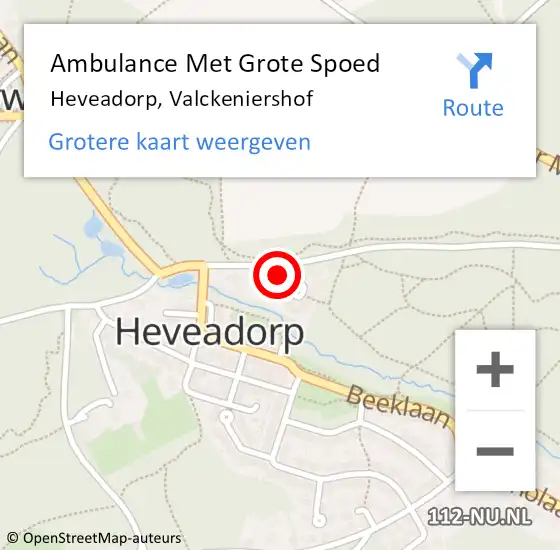 Locatie op kaart van de 112 melding: Ambulance Met Grote Spoed Naar Heveadorp, Valckeniershof op 3 juli 2016 18:52