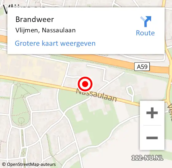 Locatie op kaart van de 112 melding: Brandweer Vlijmen, Nassaulaan op 3 juli 2016 19:48