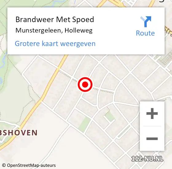 Locatie op kaart van de 112 melding: Brandweer Met Spoed Naar Munstergeleen, Holleweg op 3 juli 2016 19:59