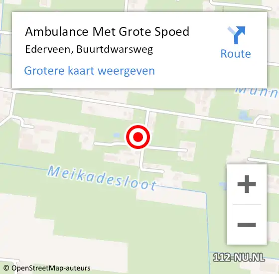 Locatie op kaart van de 112 melding: Ambulance Met Grote Spoed Naar Ederveen, Buurtdwarsweg op 3 juli 2016 22:32