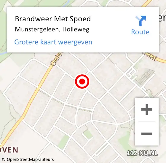 Locatie op kaart van de 112 melding: Brandweer Met Spoed Naar Munstergeleen, Holleweg op 4 juli 2016 00:30