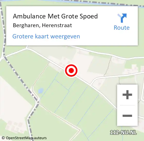 Locatie op kaart van de 112 melding: Ambulance Met Grote Spoed Naar Bergharen, Herenstraat op 4 juli 2016 04:16