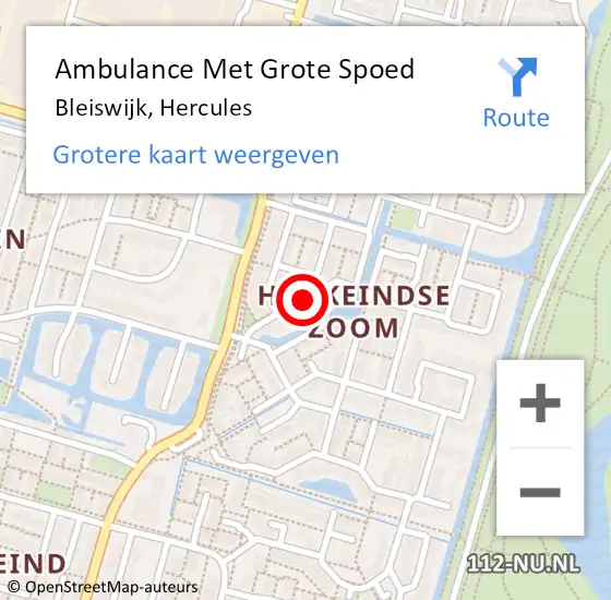 Locatie op kaart van de 112 melding: Ambulance Met Grote Spoed Naar Bleiswijk, Hercules op 4 juli 2016 06:42