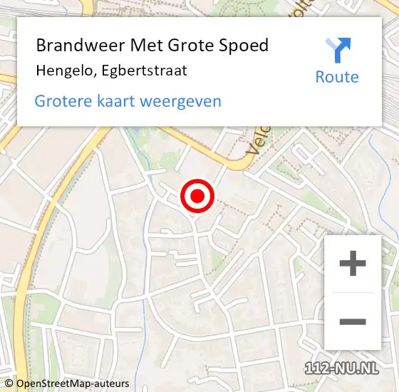 Locatie op kaart van de 112 melding: Brandweer Met Grote Spoed Naar Hengelo, Egbertstraat op 4 juli 2016 11:52