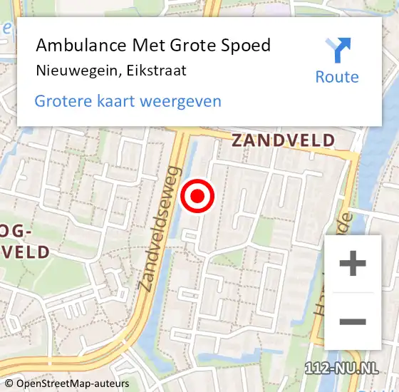 Locatie op kaart van de 112 melding: Ambulance Met Grote Spoed Naar Nieuwegein, Eikstraat op 4 juli 2016 12:02