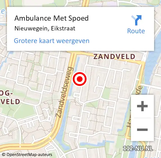 Locatie op kaart van de 112 melding: Ambulance Met Spoed Naar Nieuwegein, Eikstraat op 4 juli 2016 12:36