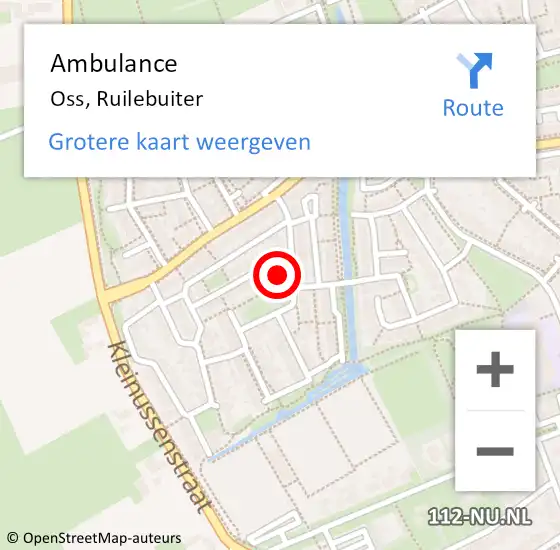 Locatie op kaart van de 112 melding: Ambulance Oss, Ruilebuiter op 4 juli 2016 12:38