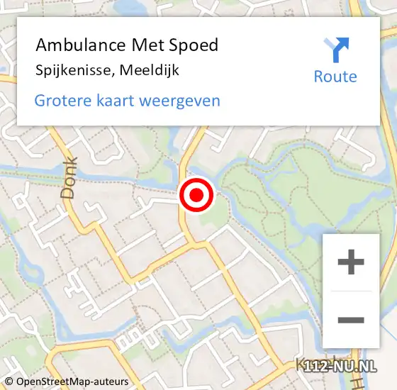 Locatie op kaart van de 112 melding: Ambulance Met Spoed Naar Spijkenisse, Meeldijk op 4 juli 2016 13:40