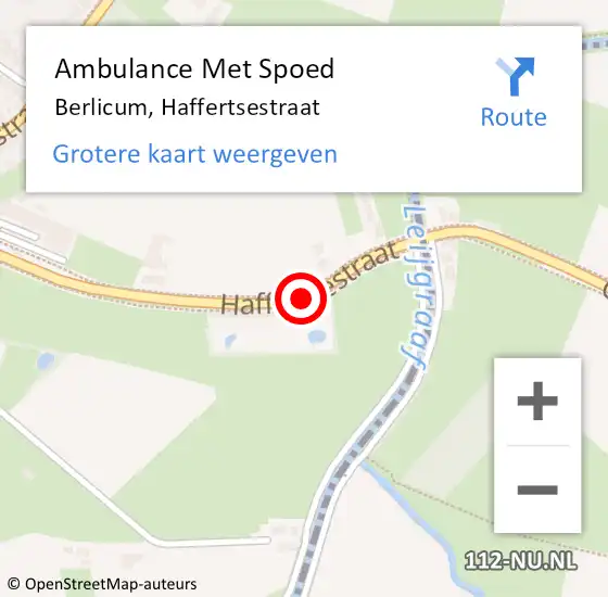 Locatie op kaart van de 112 melding: Ambulance Met Spoed Naar Berlicum, Haffertsestraat op 4 juli 2016 15:07