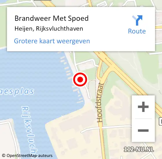 Locatie op kaart van de 112 melding: Brandweer Met Spoed Naar Heijen, Rijksvluchthaven op 4 juli 2016 15:22