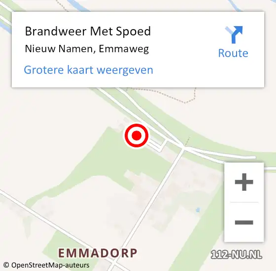 Locatie op kaart van de 112 melding: Brandweer Met Spoed Naar Nieuw Namen, Emmaweg op 4 juli 2016 16:47