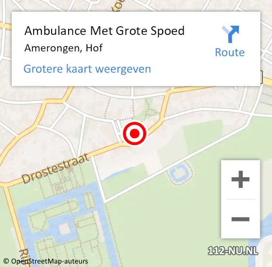 Locatie op kaart van de 112 melding: Ambulance Met Grote Spoed Naar Amerongen, Hof op 4 juli 2016 17:23