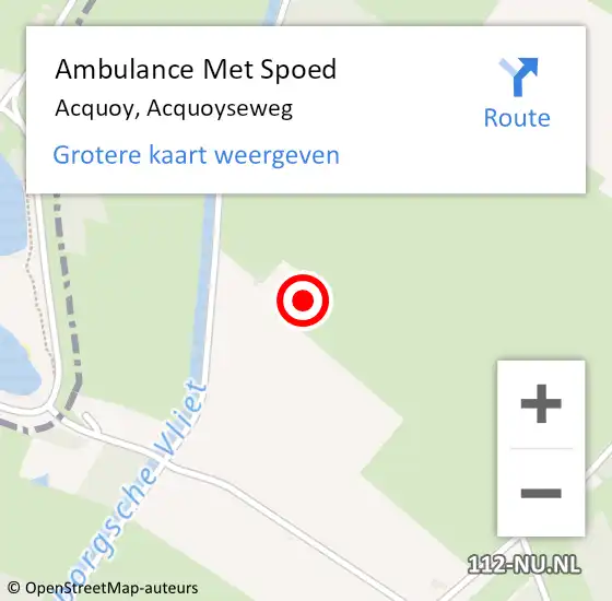 Locatie op kaart van de 112 melding: Ambulance Met Spoed Naar Acquoy, Acquoyseweg op 4 juli 2016 17:29