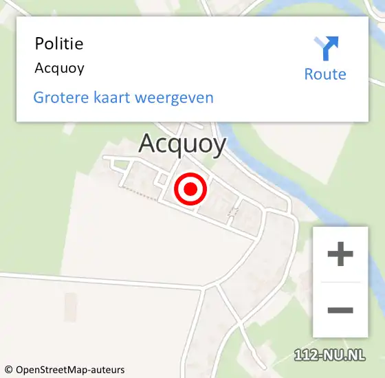 Locatie op kaart van de 112 melding: Politie Acquoy op 4 juli 2016 17:30