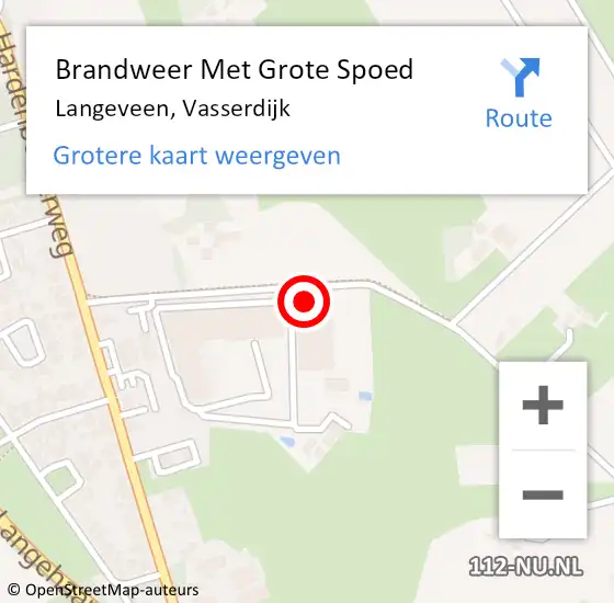 Locatie op kaart van de 112 melding: Brandweer Met Grote Spoed Naar Langeveen, Vasserdijk op 4 juli 2016 17:41