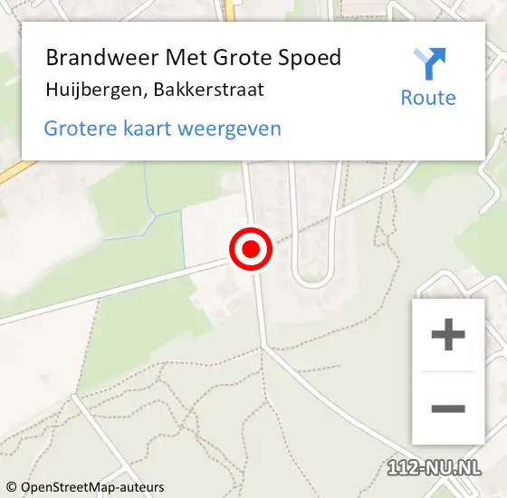 Locatie op kaart van de 112 melding: Brandweer Met Grote Spoed Naar Huijbergen, Bakkerstraat op 4 juli 2016 17:45