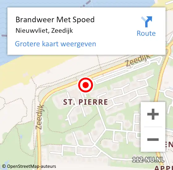 Locatie op kaart van de 112 melding: Brandweer Met Spoed Naar Nieuwvliet, Zeedijk op 4 juli 2016 20:16