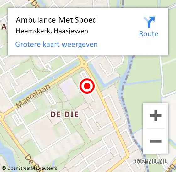 Locatie op kaart van de 112 melding: Ambulance Met Spoed Naar Heemskerk, Haasjesven op 20 december 2013 09:42