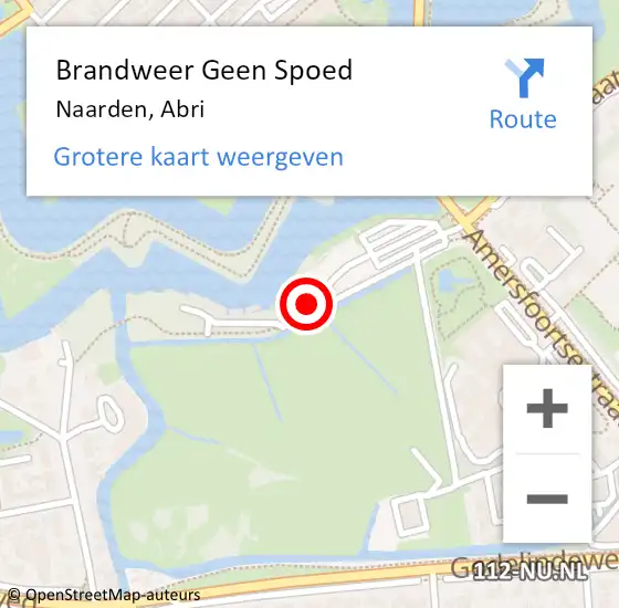 Locatie op kaart van de 112 melding: Brandweer Geen Spoed Naar Naarden, Abri op 4 juli 2016 22:12