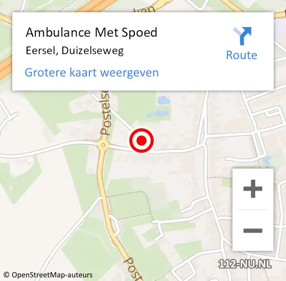 Locatie op kaart van de 112 melding: Ambulance Met Spoed Naar Eersel, Duizelseweg op 4 juli 2016 23:31