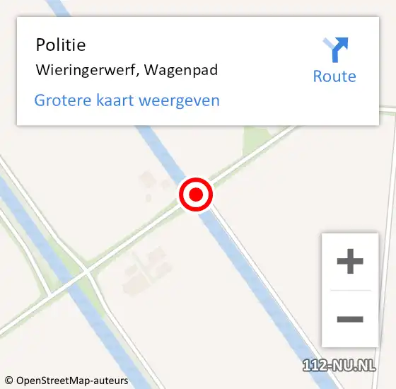 Locatie op kaart van de 112 melding: Politie Wieringerwerf, Wagenpad op 5 juli 2016 05:57