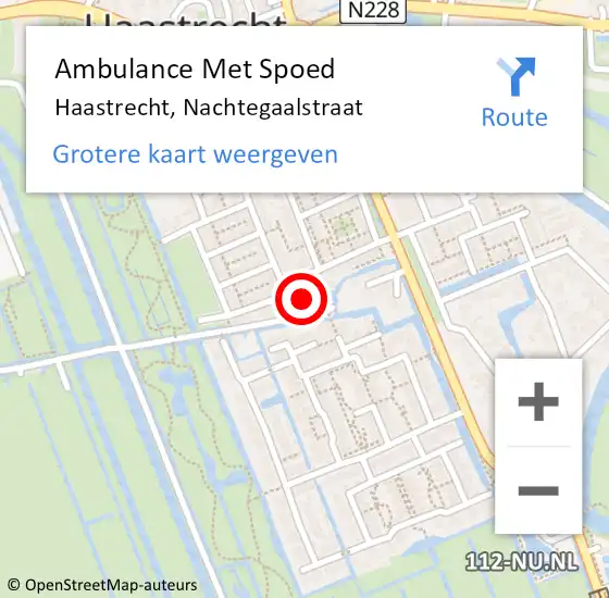 Locatie op kaart van de 112 melding: Ambulance Met Spoed Naar Haastrecht, Nachtegaalstraat op 5 juli 2016 07:32