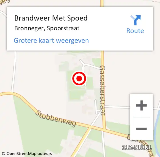Locatie op kaart van de 112 melding: Brandweer Met Spoed Naar Bronneger, Spoorstraat op 5 juli 2016 07:43