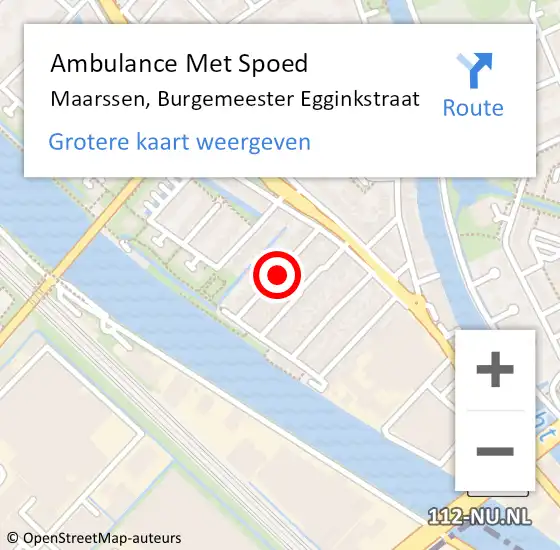 Locatie op kaart van de 112 melding: Ambulance Met Spoed Naar Maarssen, Burgemeester Egginkstraat op 5 juli 2016 08:03