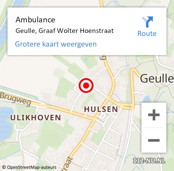 Locatie op kaart van de 112 melding: Ambulance Geulle, Graaf Wolter Hoenstraat op 20 december 2013 10:18