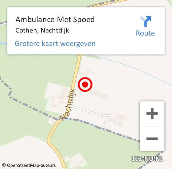 Locatie op kaart van de 112 melding: Ambulance Met Spoed Naar Cothen, Nachtdijk op 20 december 2013 10:22