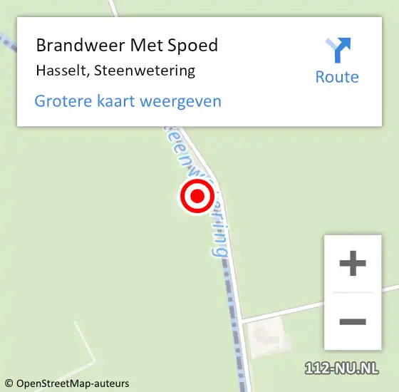 Locatie op kaart van de 112 melding: Brandweer Met Spoed Naar Hasselt, Steenwetering op 5 juli 2016 13:08