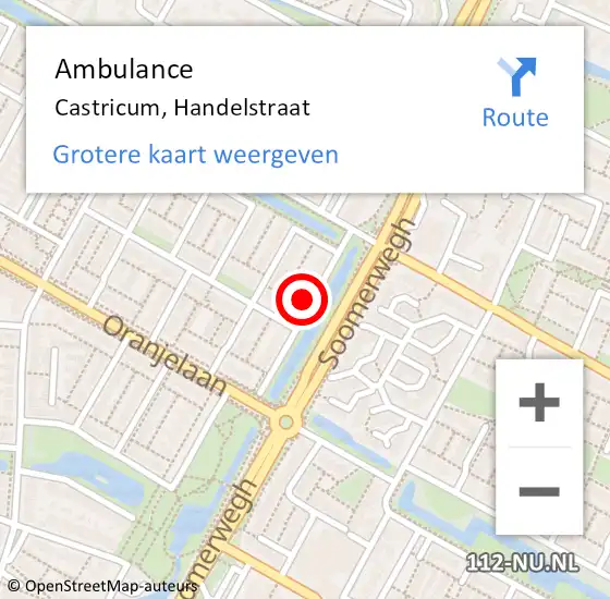 Locatie op kaart van de 112 melding: Ambulance Castricum, Handelstraat op 5 juli 2016 13:37