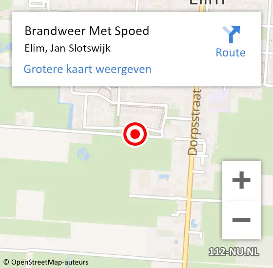 Locatie op kaart van de 112 melding: Brandweer Met Spoed Naar Elim, Jan Slotswijk op 5 juli 2016 13:39