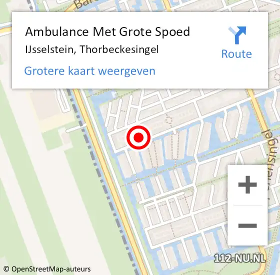 Locatie op kaart van de 112 melding: Ambulance Met Grote Spoed Naar IJsselstein, Thorbeckesingel op 5 juli 2016 16:43