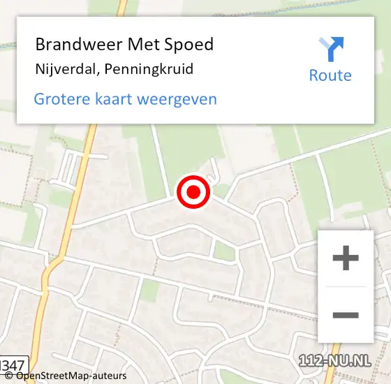 Locatie op kaart van de 112 melding: Brandweer Met Spoed Naar Nijverdal, Penningkruid op 5 juli 2016 18:04