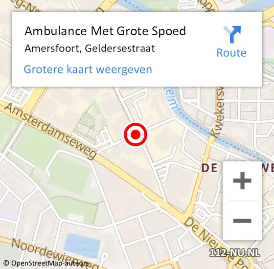 Locatie op kaart van de 112 melding: Ambulance Met Grote Spoed Naar Amersfoort, Geldersestraat op 16 september 2013 16:53