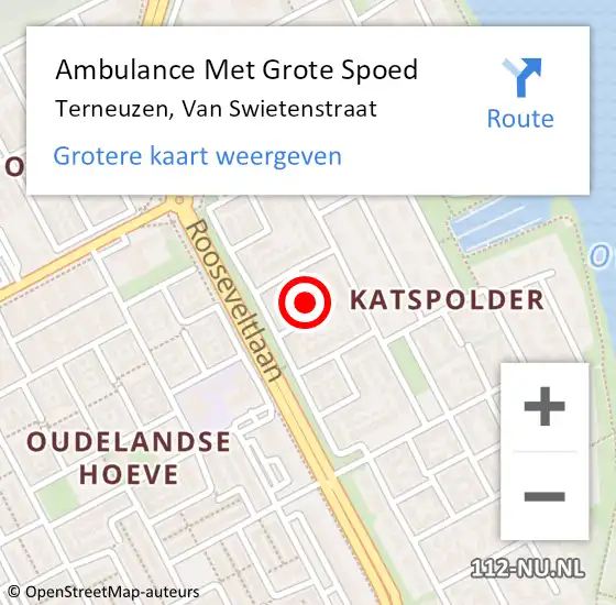 Locatie op kaart van de 112 melding: Ambulance Met Grote Spoed Naar Terneuzen, Van Swietenstraat op 5 juli 2016 22:06