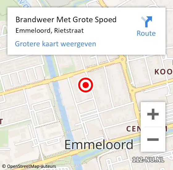 Locatie op kaart van de 112 melding: Brandweer Met Grote Spoed Naar Emmeloord, Rietstraat op 5 juli 2016 22:31